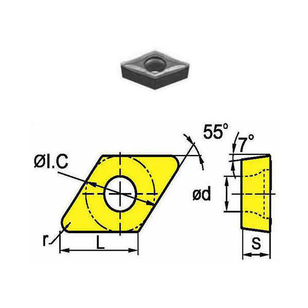 Сменная твердосплавная пластина DCMT070208-HM/SD4035