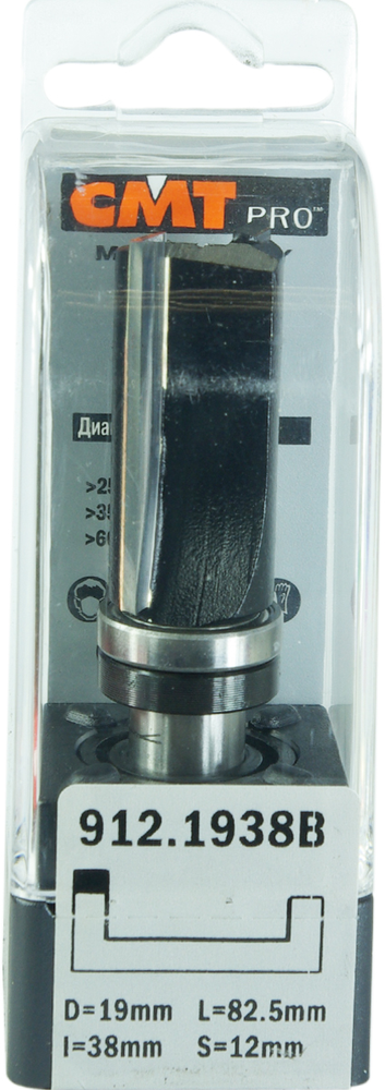 Фреза PRO обгонная S12 D19 I38 L82,5