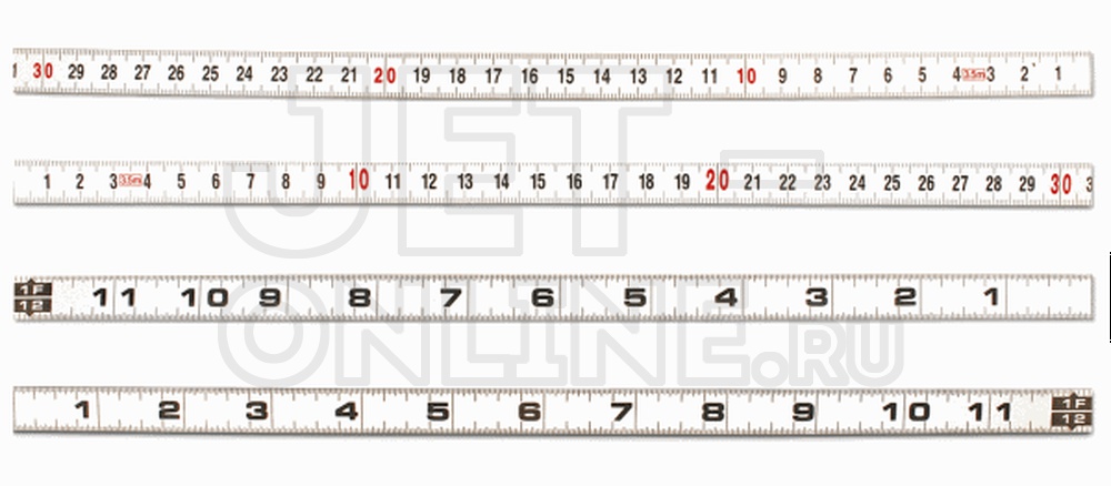 Линейка самоклеющаяся длиной 3,5 метра с метрической шкалой слева-направо