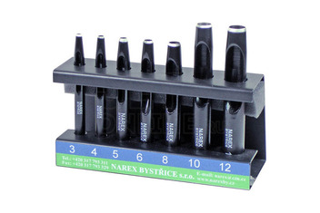 Набор из 7 пробойников на подставке 3, 4, 5, 6, 8, 10, 12 мм