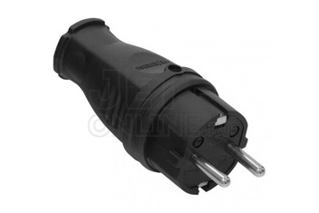 Вилка каучук. прямая 2Р+РЕ 16А 220В IP44