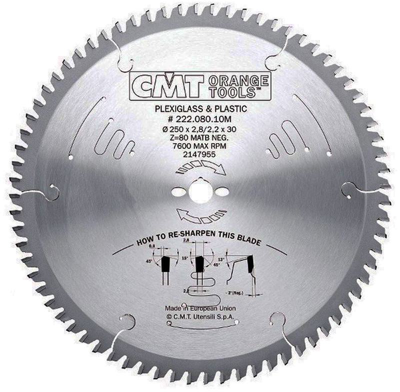 CMT Диск пильный 250x30x2,8/2,2 -3° MATB Z=80