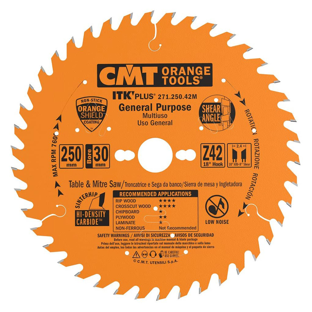 CMT Диск пильный 250x30x2,4/1,6 18° 10° ATB + 8° SHEAR Z=42