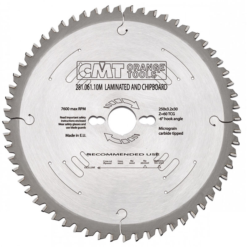 CMT Диск пильный 250x30x3,2/2,2 -3º FFT Z=60