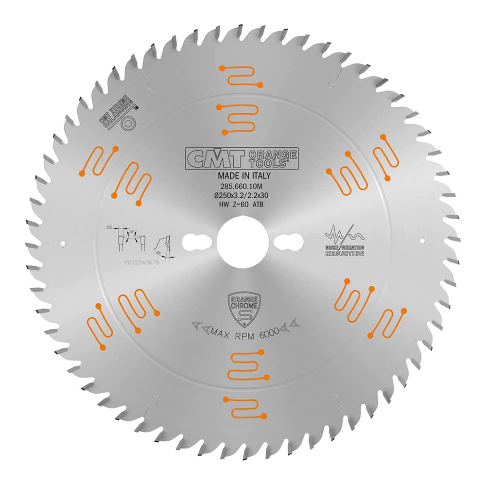 CMT Диск пильный 250x30x3,2/2,2 Z60 10° ATB