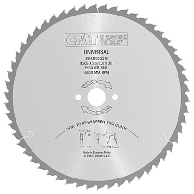 CMT Диск пильный 305x30x2,8/1,8 Z54 a=-5 ATB