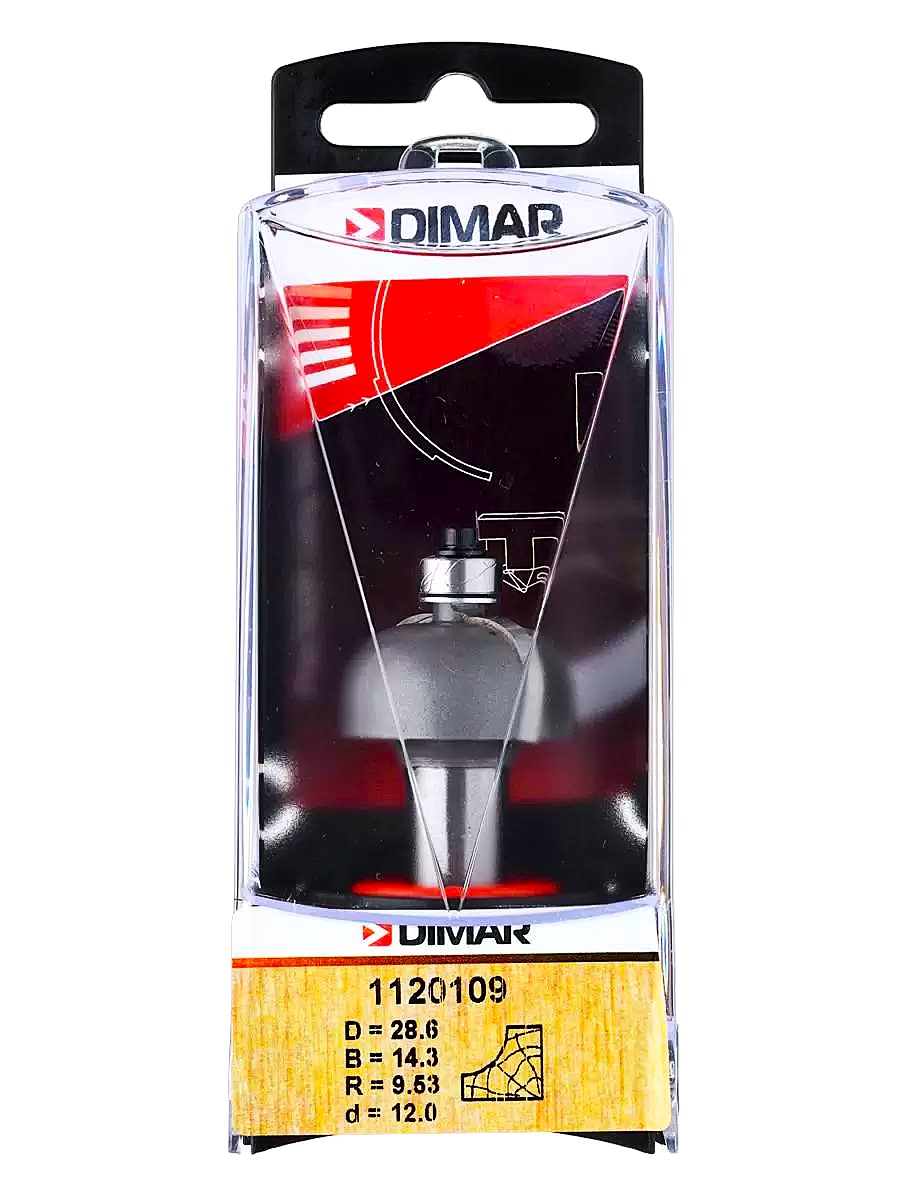 DIMAR Фреза фаска галтель R9,5 D28,6x14,3 L60,5 подшипник, хвостовик 12