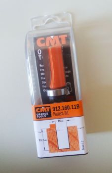 CMT Фреза концевая обгонная с верхним подшипником D=16,0 I=31,7 S=8,0 L=66,5