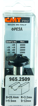 CMT Фреза PRO концевая для гравирования (Псевдофиленка) Z2 S=12 D=25,4x9,5 R=3,2