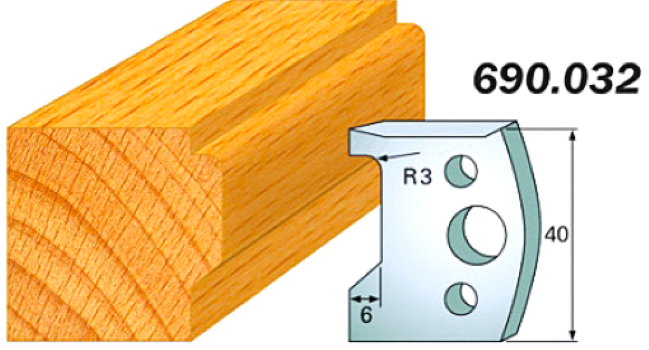 CMT Комплект из 2-х ножей 40x4 SP