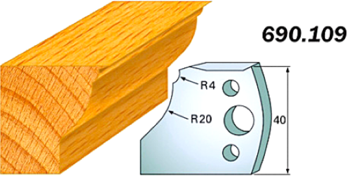 CMT Комплект из 2-х ножей 40x4 SP
