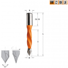 Сверло HW для присадочного станка 7x40x70 Z=2 S=10x20 LH