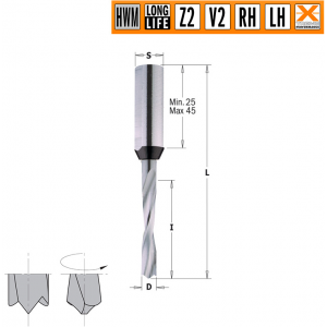 Сверло HWM для присадочного станка 3x18x70 Z=2+2 S=10x40 RH